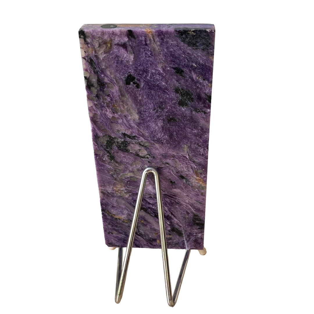 Polished charoite slab from Siberia, 1.178 kg