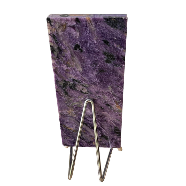 Polished charoite slab from Siberia, 1.178 kg