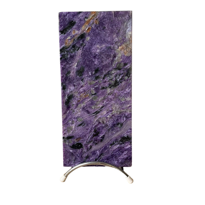 Polished charoite slab from Siberia, 1.178 kg