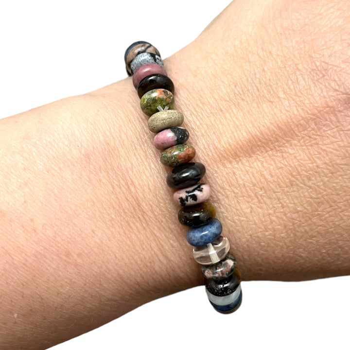 Mehrsteinarmband mit 8x3 mm runden Steinen