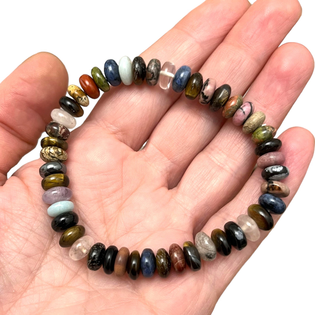 Mehrsteinarmband mit 8x3 mm runden Steinen