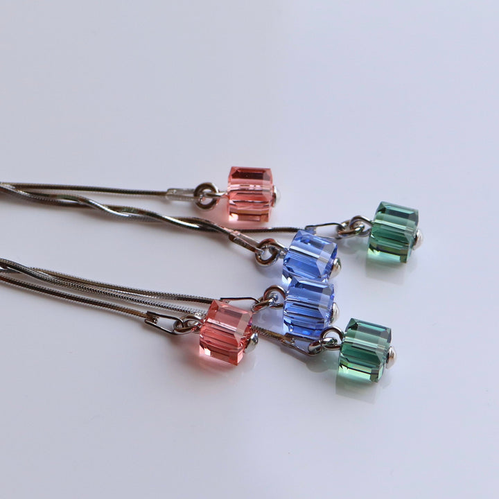 Boucles d'oreilles avec cristaux Swarovski, argent rhodié, cristal, CANDICE, Modèle A