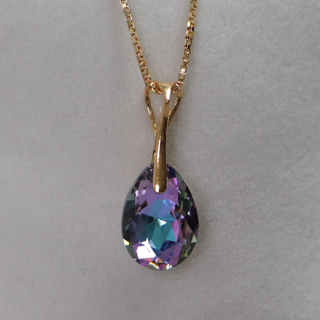 Pendentif avec cristaux Swarovski, argent doré, cristal VL, KATE