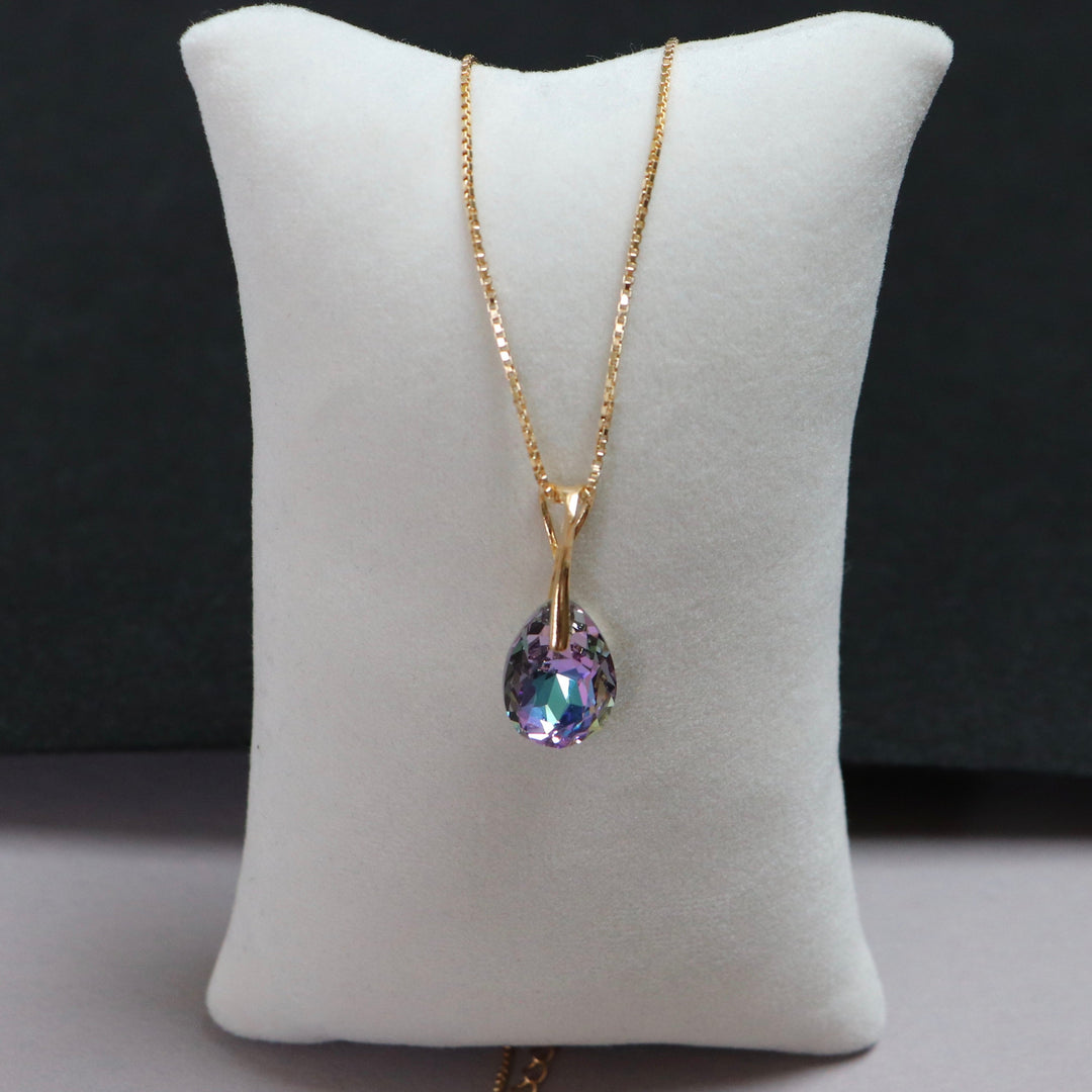 Pendentif avec cristaux Swarovski, argent doré, cristal VL, KATE