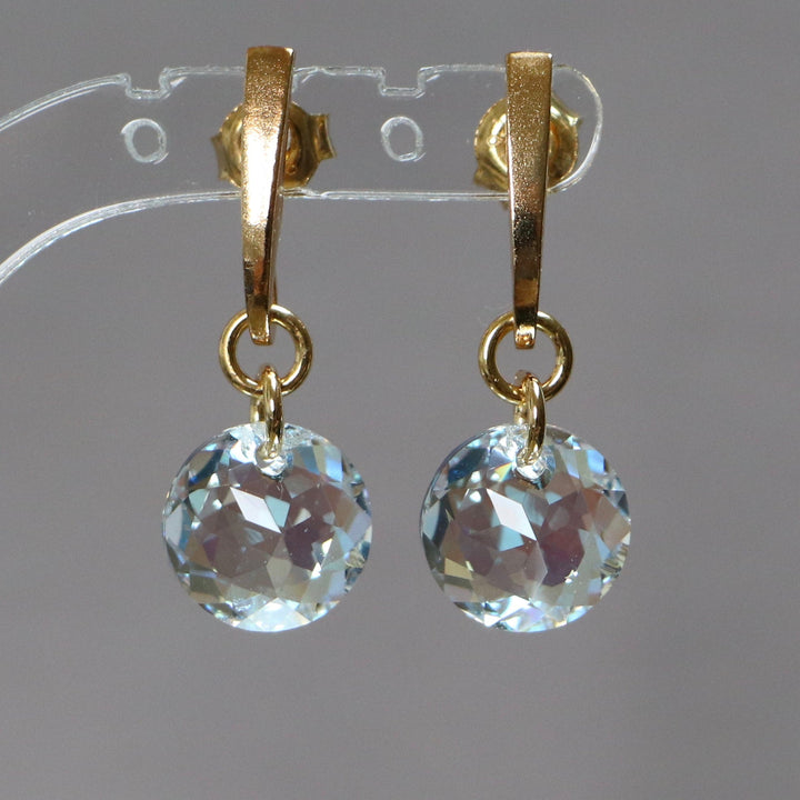 TEMPLATE Boucles d'oreilles, cristaux Swarovski, argent doré, cristal SH, BONBON