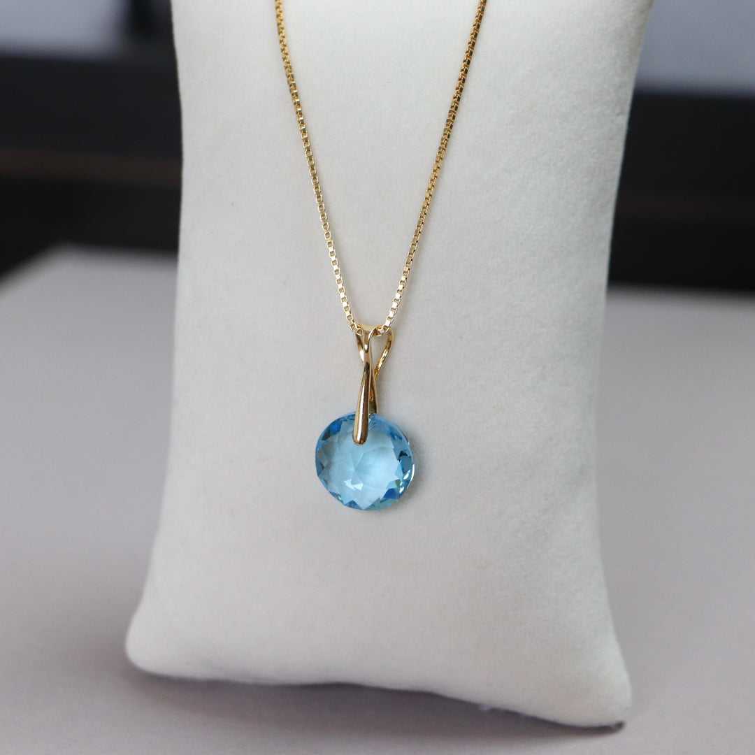 Boucles d'oreilles, cristaux Swarovski, argent doré, bleu aquamarine, BONBON
