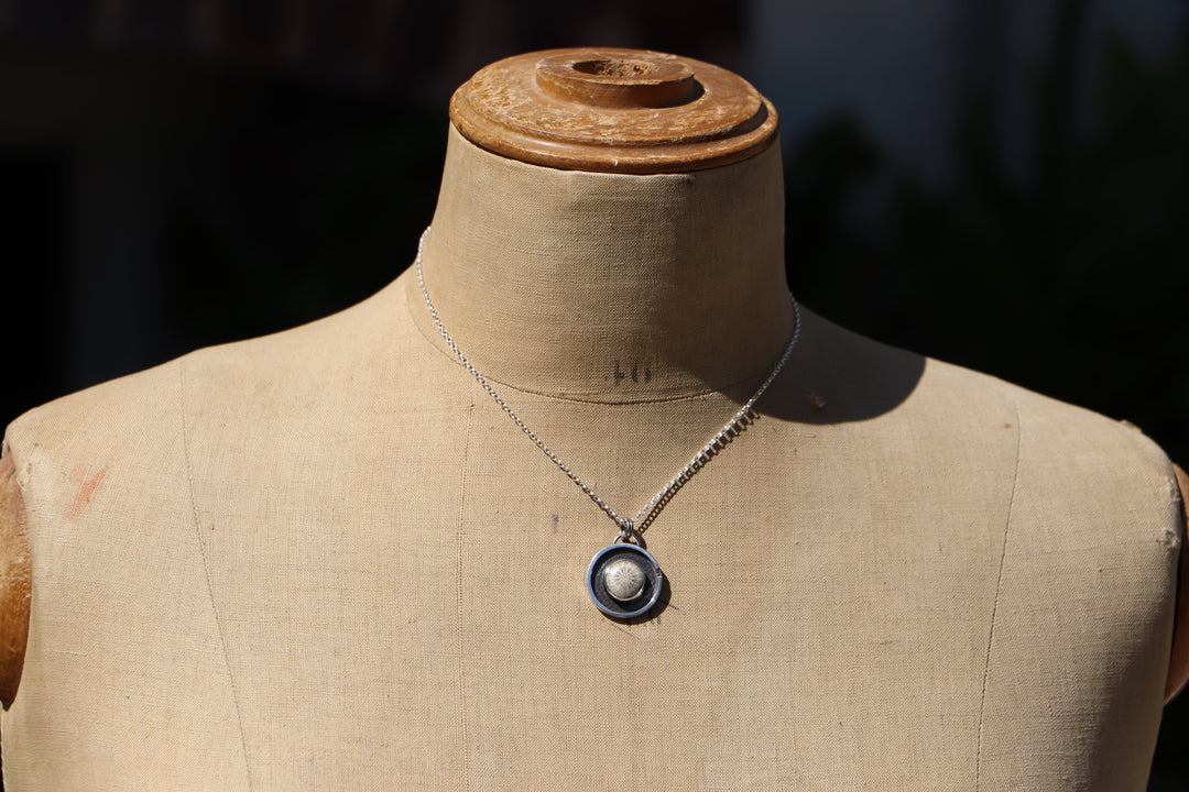 Anhänger mit fossiler Koralle, aus Silber, SL-N028