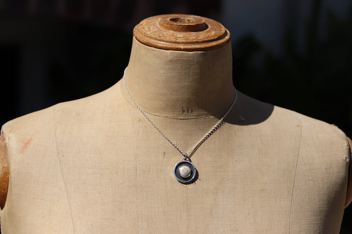 Anhänger mit fossiler Koralle, aus Silber, SL-N028