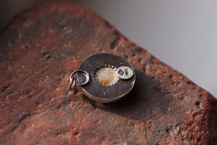 Silberanhänger mit fossiler Koralle SL-N022