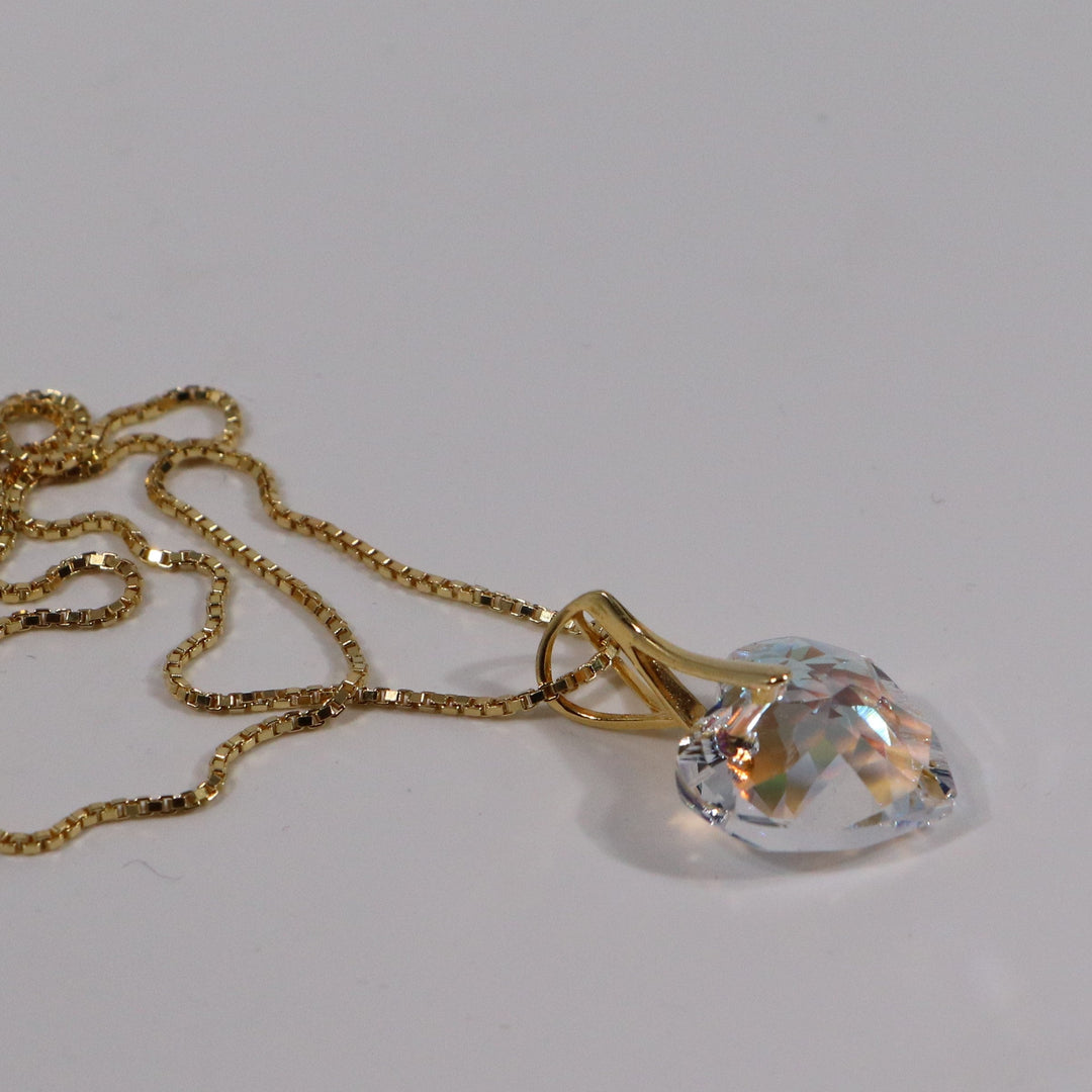 Collier avec cristaux Swarovski, cristal SH, argent, HEART