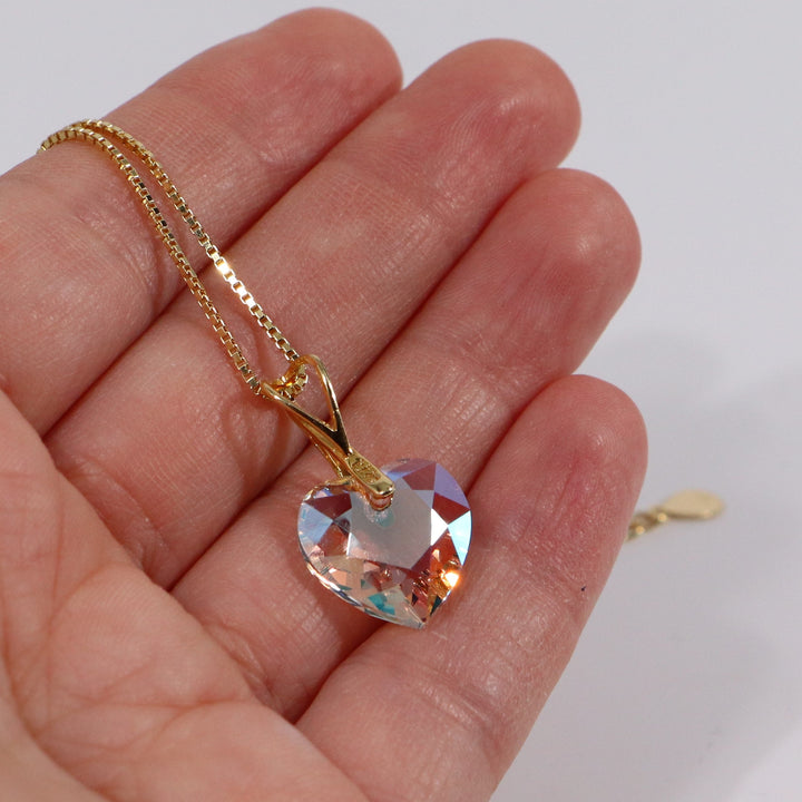 Collier avec cristaux Swarovski, cristal SH, argent, HEART