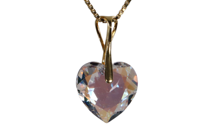 Collier avec cristaux Swarovski, cristal SH, argent, HEART