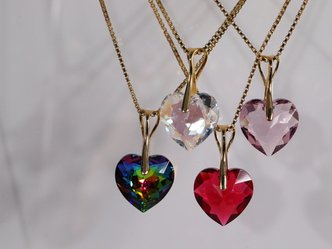 Collier avec cristaux Swarovski, cristal SH, argent, HEART