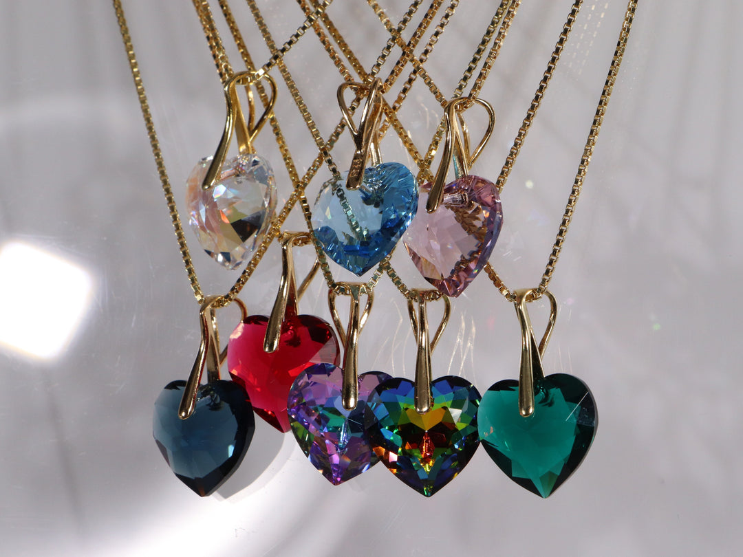 Collier avec cristaux Swarovski, cristal SH, argent, HEART
