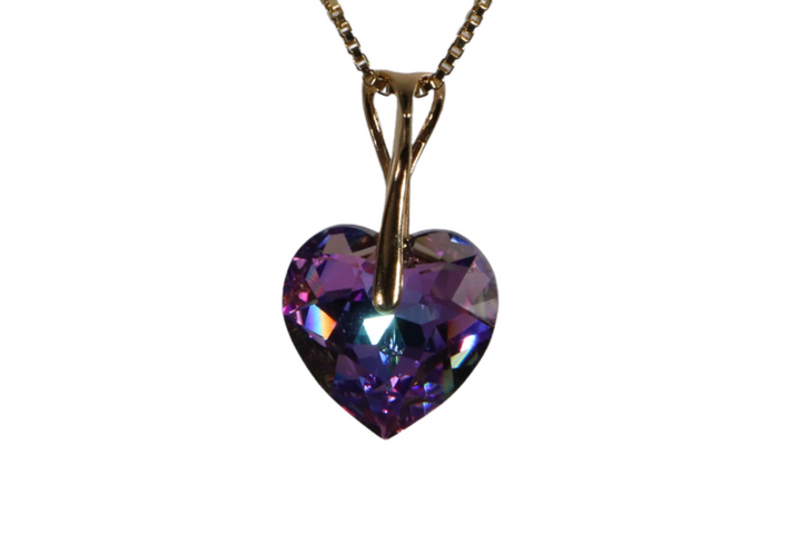 Collier avec cristaux Swarovski, VLT, argent, HEART