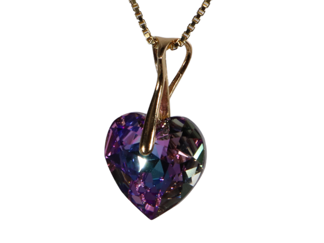 Collier avec cristaux Swarovski, VLT, argent, HEART