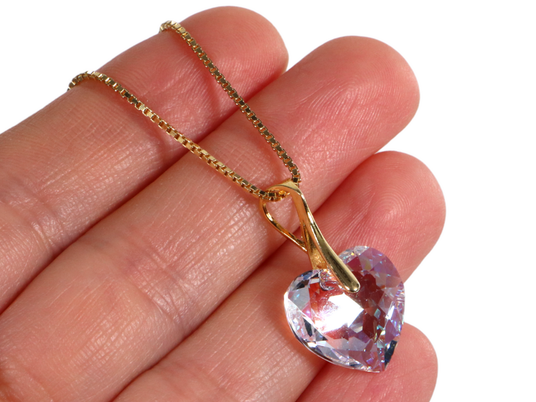 Collier avec cristaux Swarovski, cristal SH, argent, HEART