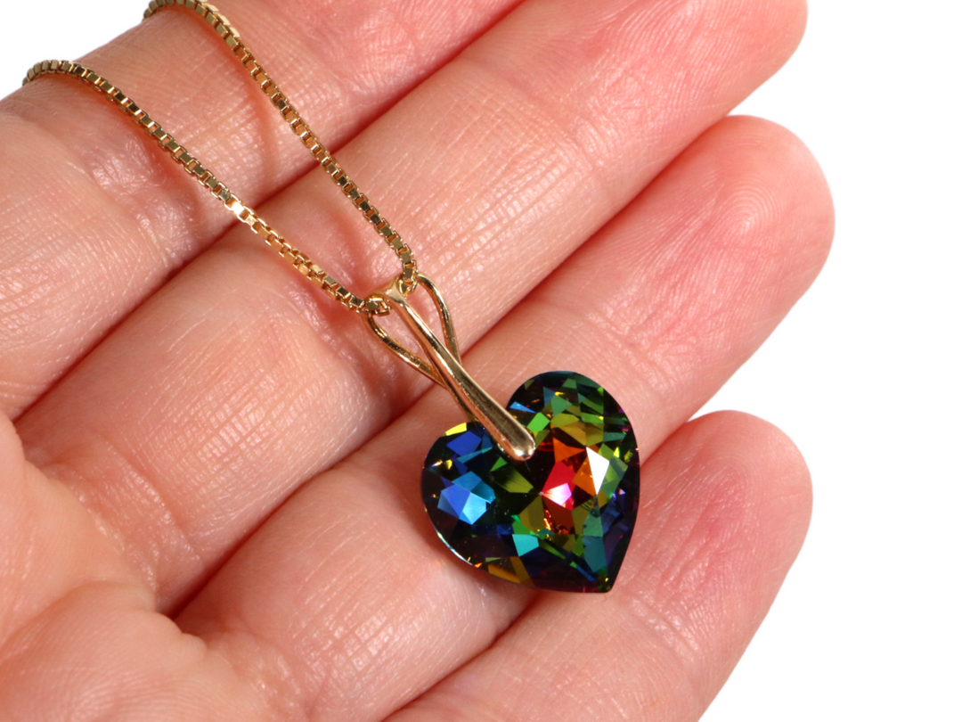 Collier avec cristaux Swarovski, VMD, argent, HEART