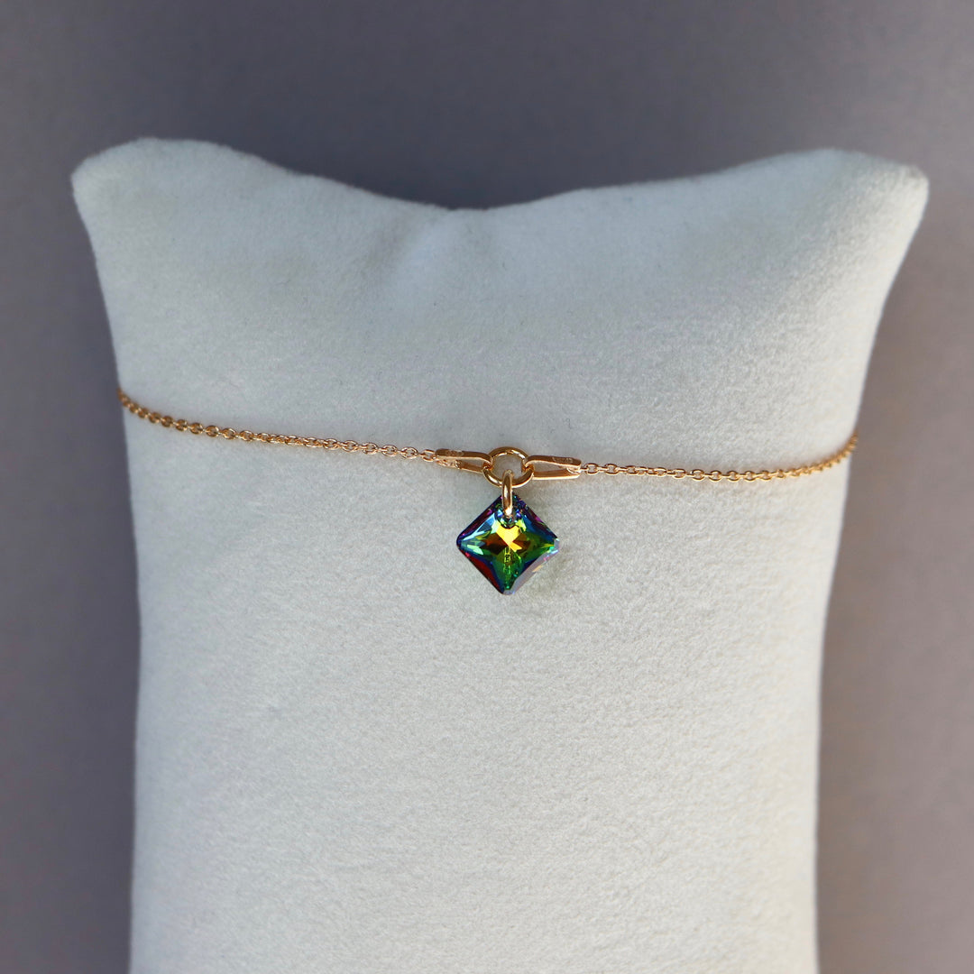 Bracelet, cristaux Swarovski, argent doré, cristal VM, AGATHE