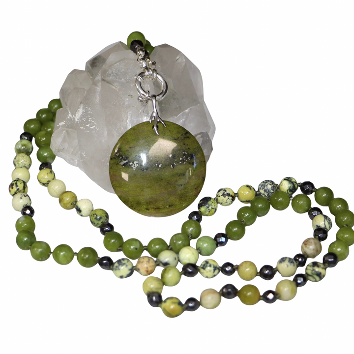 Collier MALA et Pendentif en serpentine