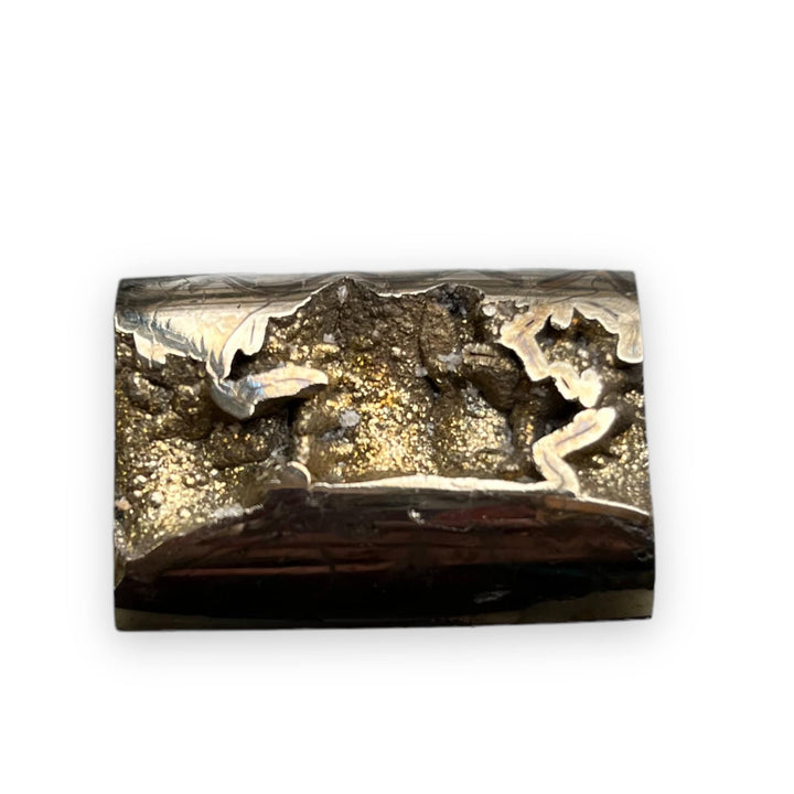 Pyritisierter Ammonit, AM_P049, Cabochongröße, 35x24x8 mm; 15,6 g;