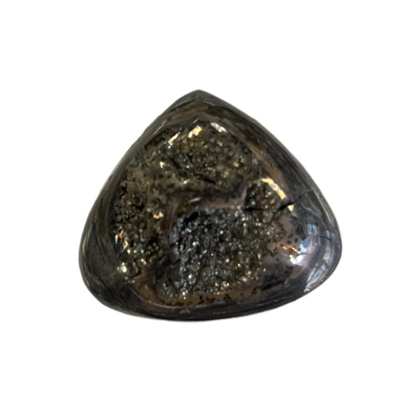 Pyritisierter Ammonit, AM_P091, Cabochongröße, 25 x 22 x 9 mm; 7,6 g