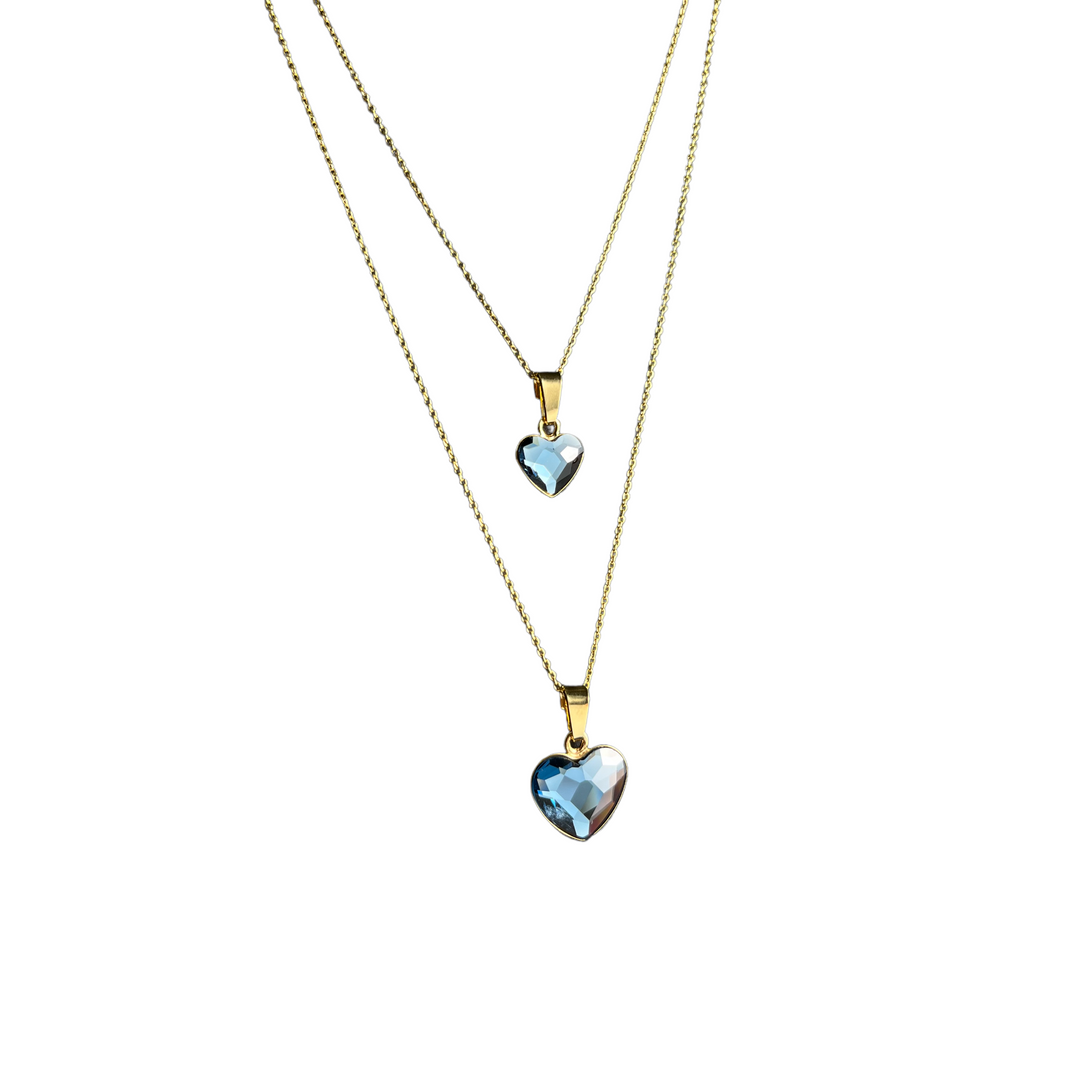 Collier avec cristaux Swarovski, collection ZOE, J266, argent doré