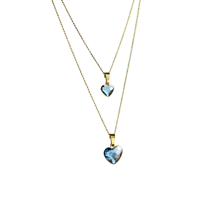 Collier avec cristaux Swarovski, collection ZOE, J266, argent doré