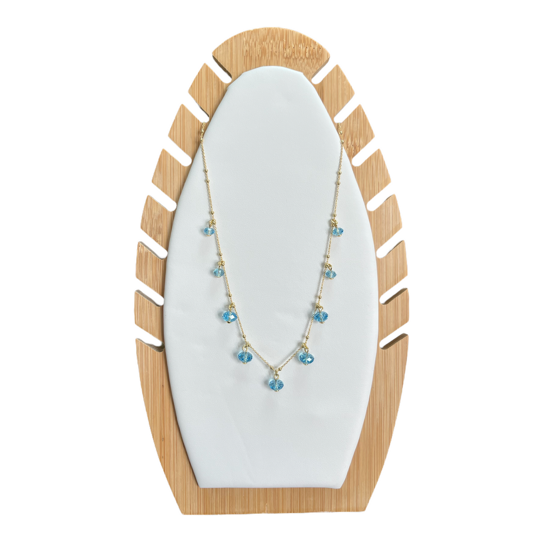 Collier avec cristaux Swarovski, collection LOUISE, J202, argent doré