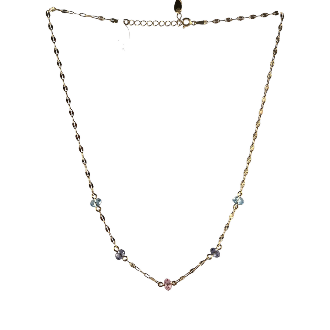 Collier avec cristaux Swarovski, collection ELLA, J252, argent doré