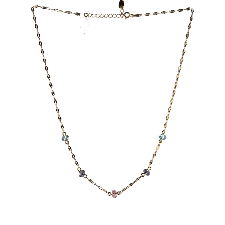 Collier avec cristaux Swarovski, collection ELLA, J252, argent doré