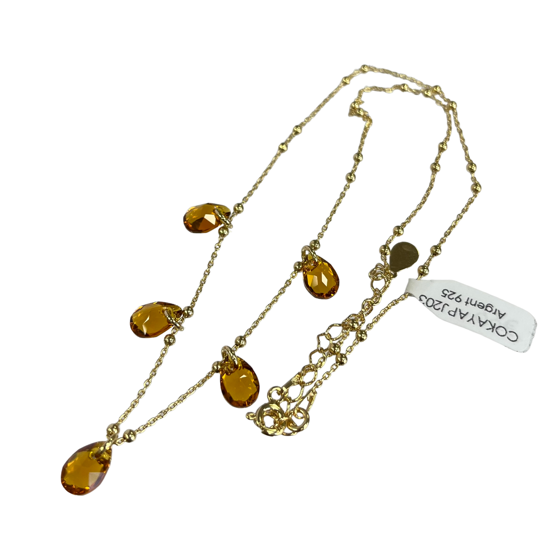 Collier avec cristaux Swarovski, collection KAYA, J203, argent doré