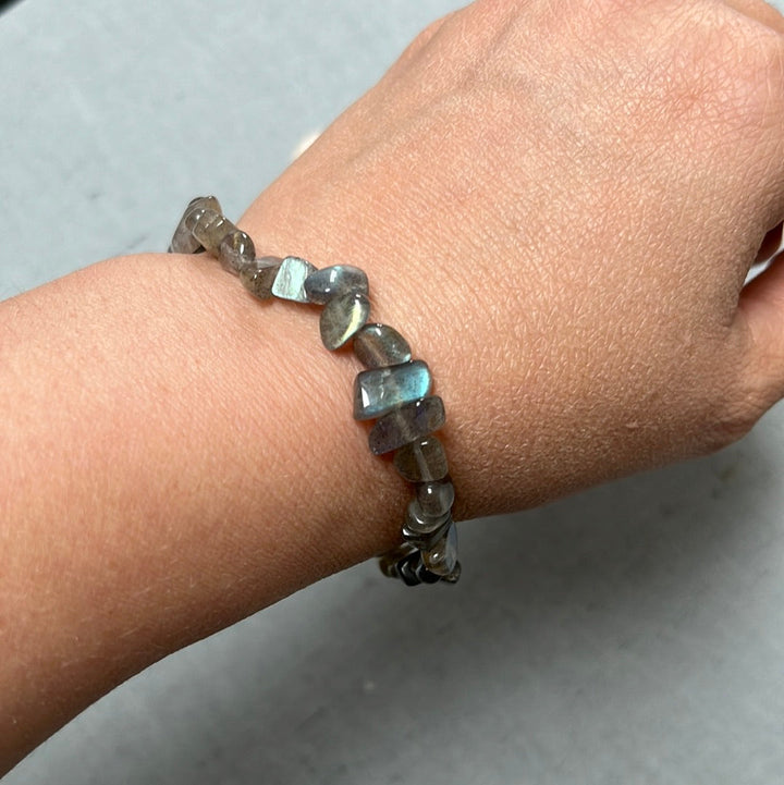 Labradorit-Armband mit Barocksteinen, 8 mm