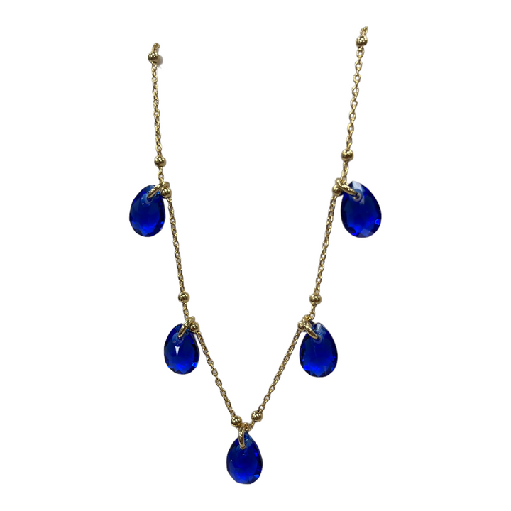 Collier avec cristaux Swarovski, collection KAYA, J296, argent doré