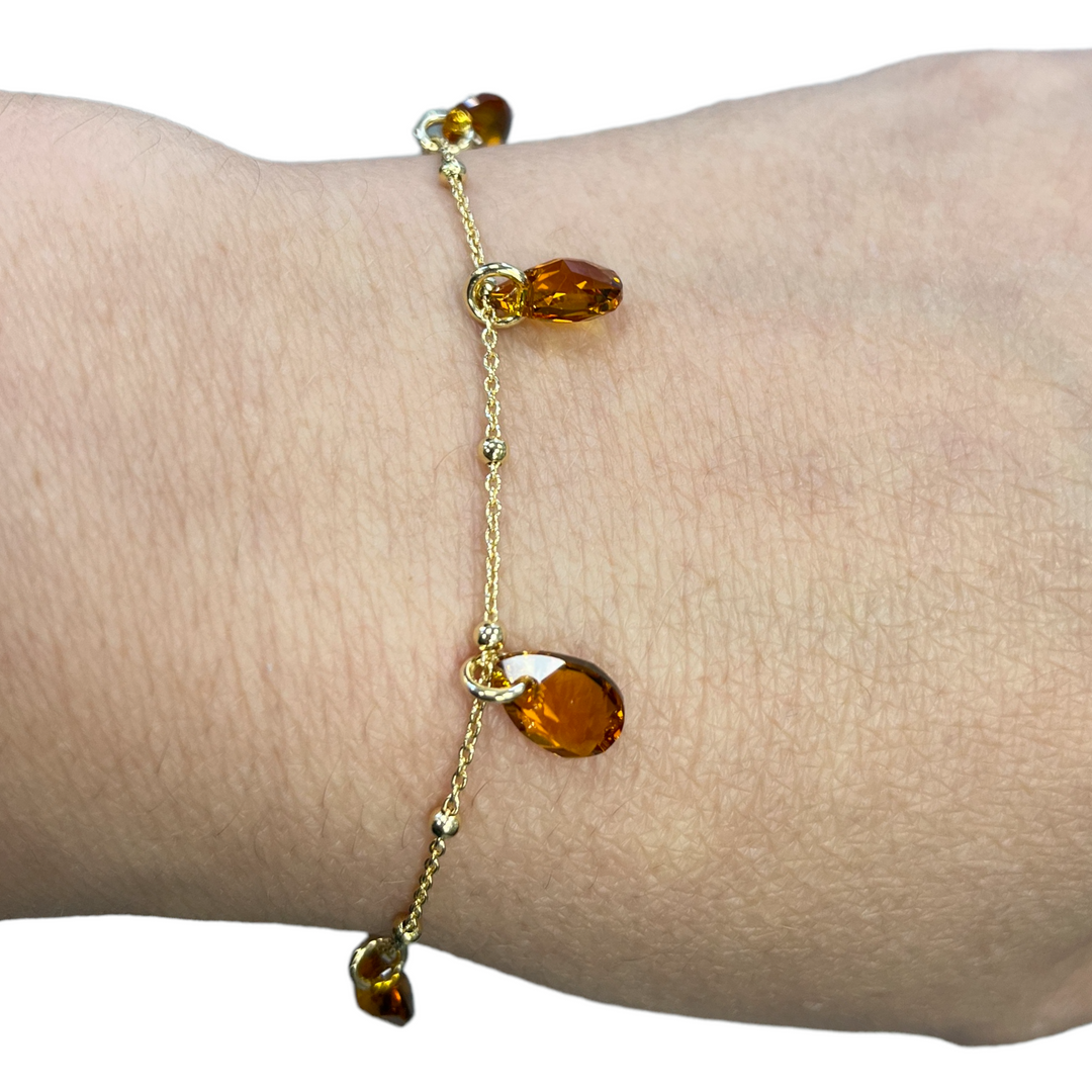 Bracelet  avec cristaux Swarovski, collection RAIN, 203, argent doré