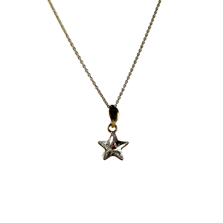 Sautoir avec cristaux Swarovski, argent doré, cristal, STAR