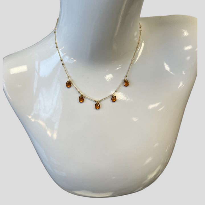 Collier avec cristaux Swarovski, collection KAYA, J203, argent doré