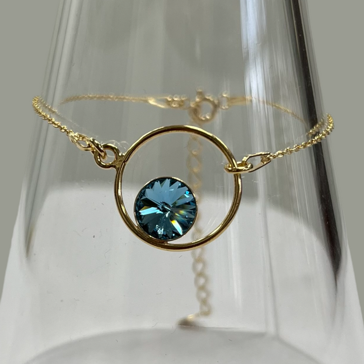 Bracelet  avec cristaux Swarovski, collection JULI / JOSE, J202, argent doré