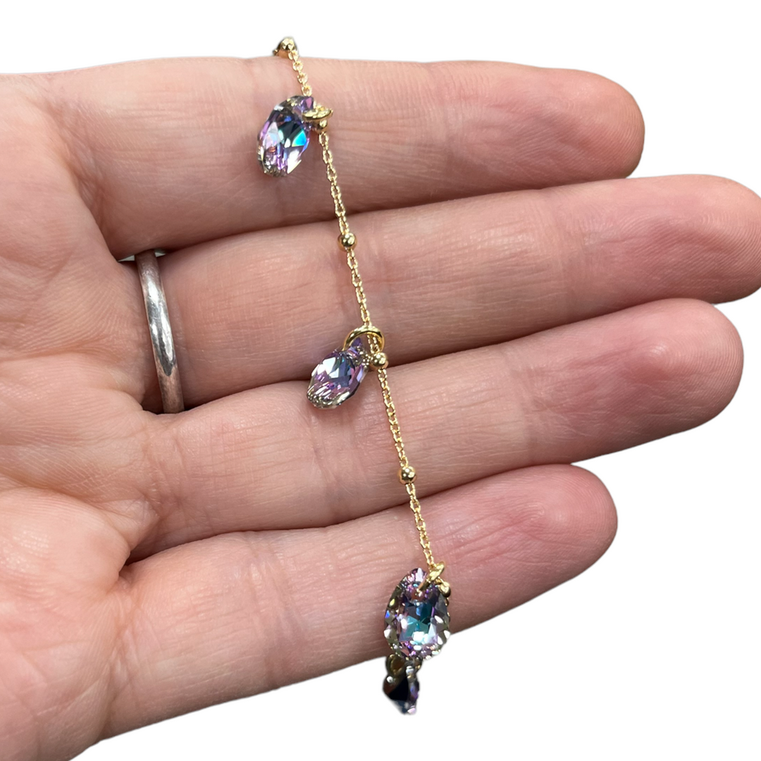 Bracelet  avec cristaux Swarovski, collection KAYA, JVLT, argent doré