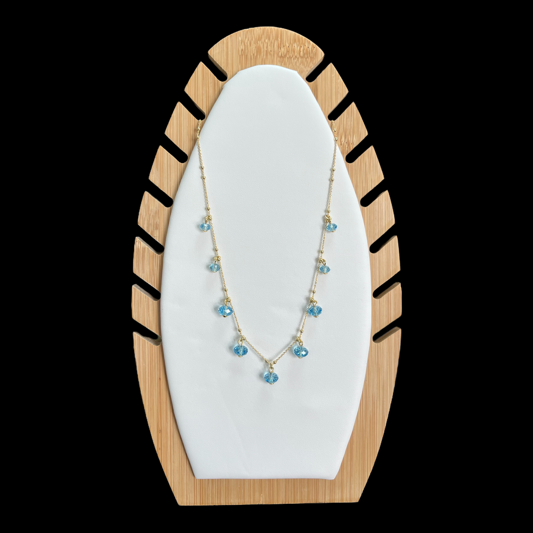 Collier avec cristaux Swarovski, collection LOUISE, J202, argent doré