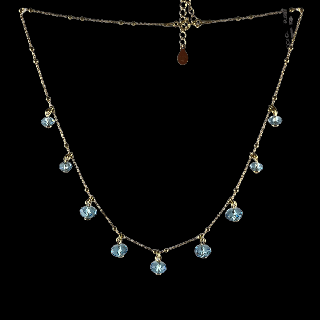 Collier avec cristaux Swarovski, collection LOUISE, J202, argent doré
