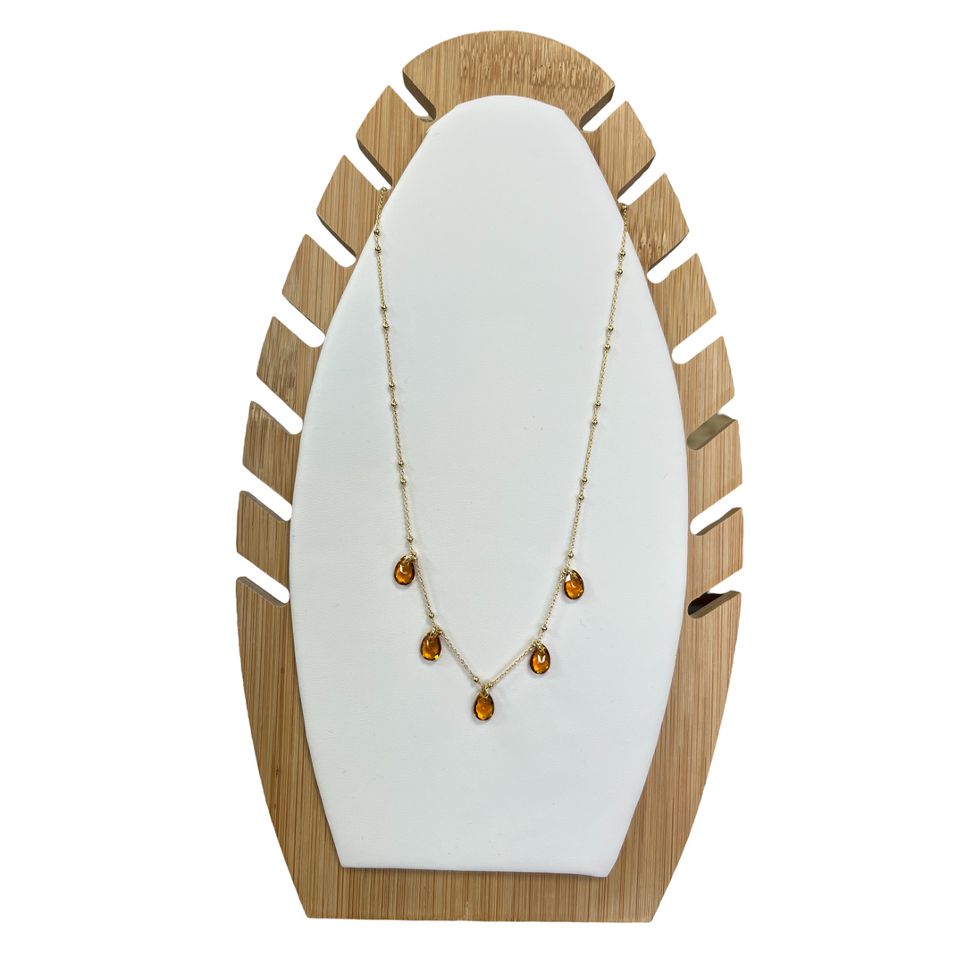 Collier avec cristaux Swarovski, collection KAYA, J203, argent doré