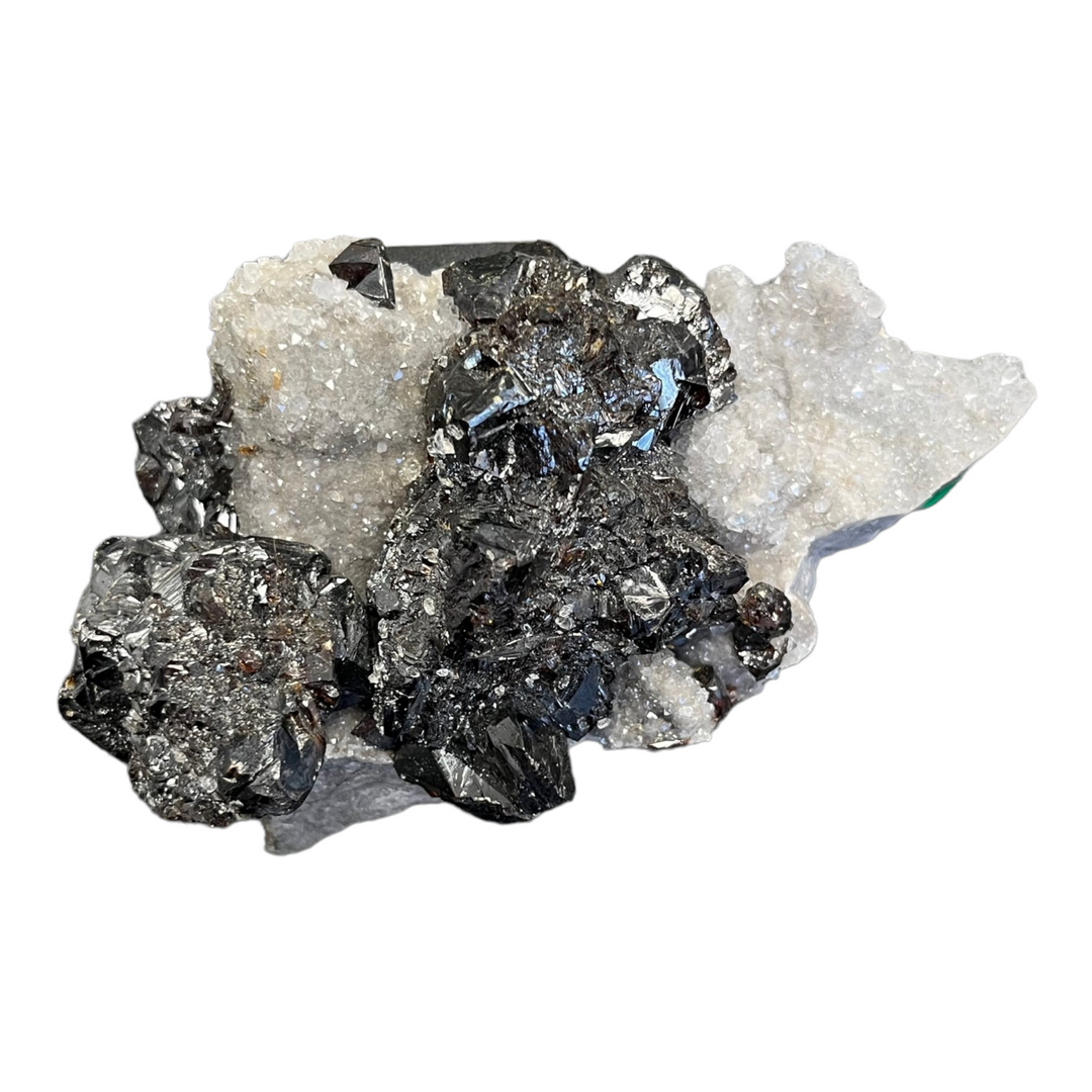 Sphalerit auf Quarz, Elmwood-Mine, Tennessee, USA, DR289