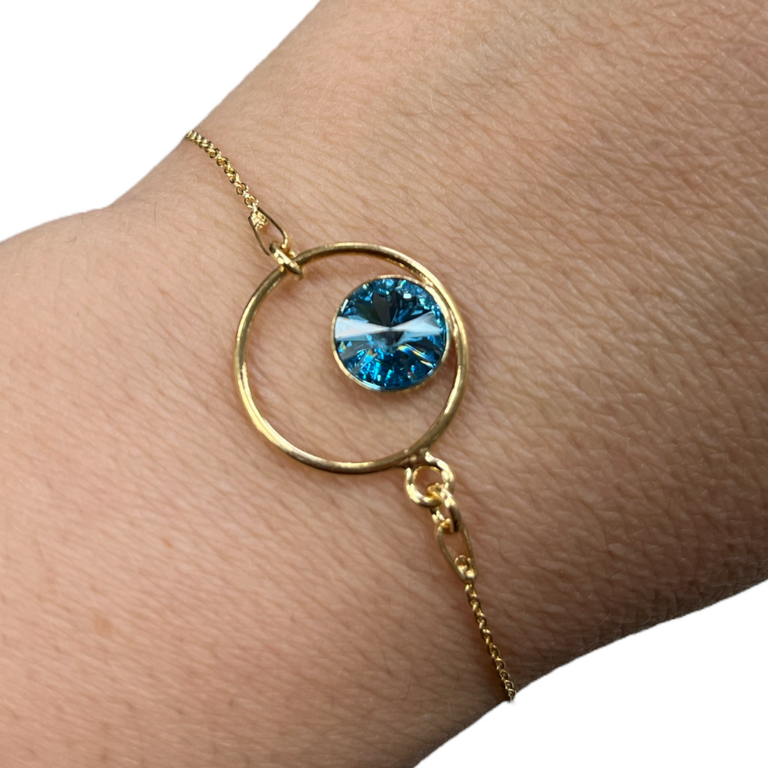Bracelet  avec cristaux Swarovski, collection JULI / JOSE, J202, argent doré