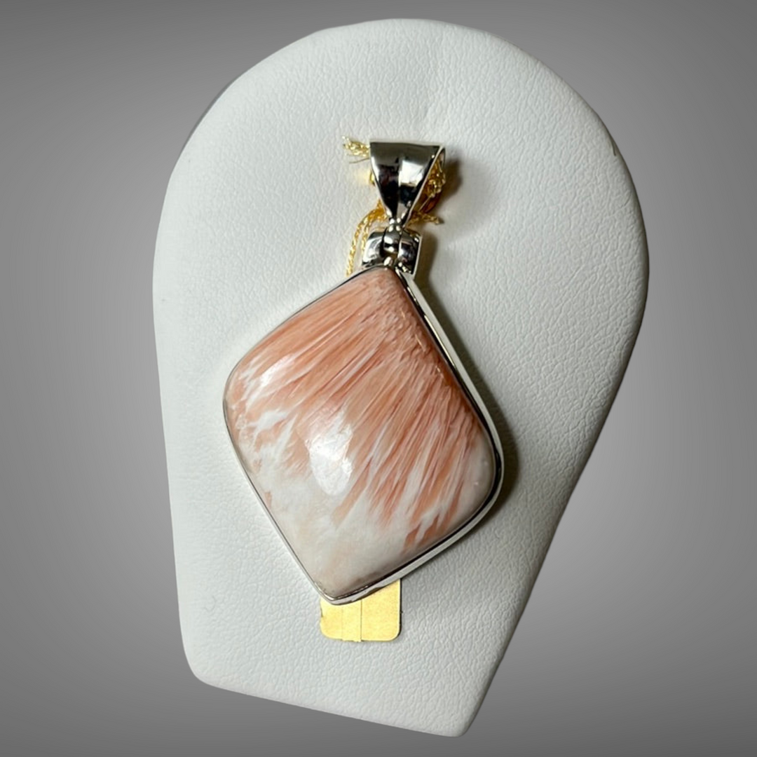 MALA moonstone necklace and stilbite and scolecite pendant