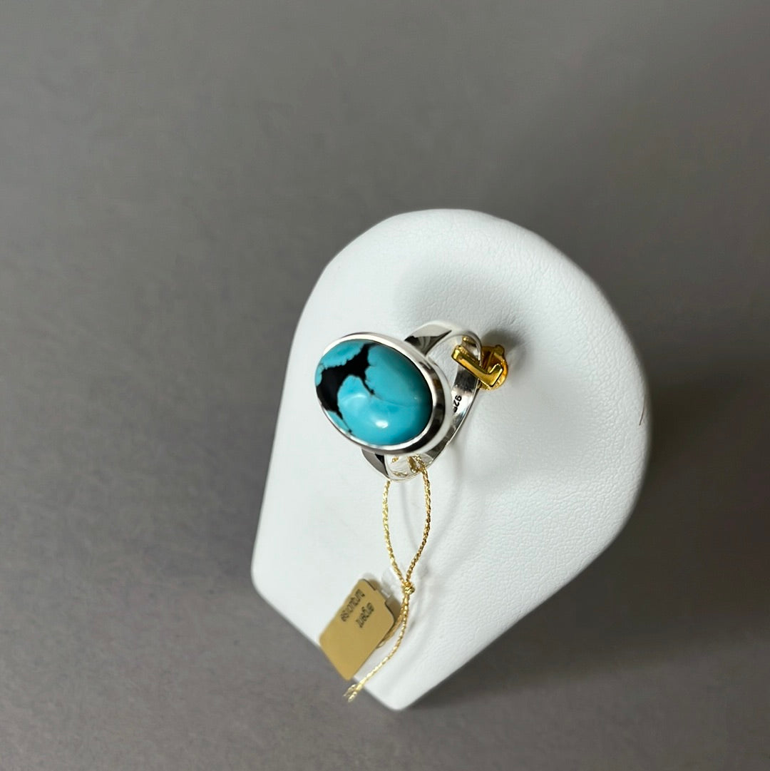 Silberring mit Türkis - Größe 57 - BS031