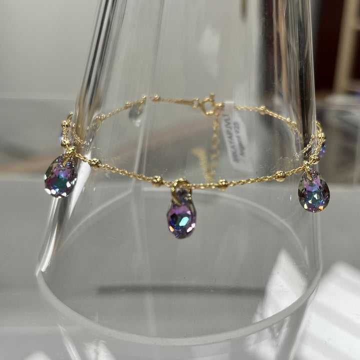 Bracelet  avec cristaux Swarovski, collection KAYA, JVLT, argent doré