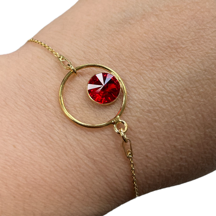 Bracelet  avec cristaux Swarovski, collection JULI / JOSE, J227, argent doré