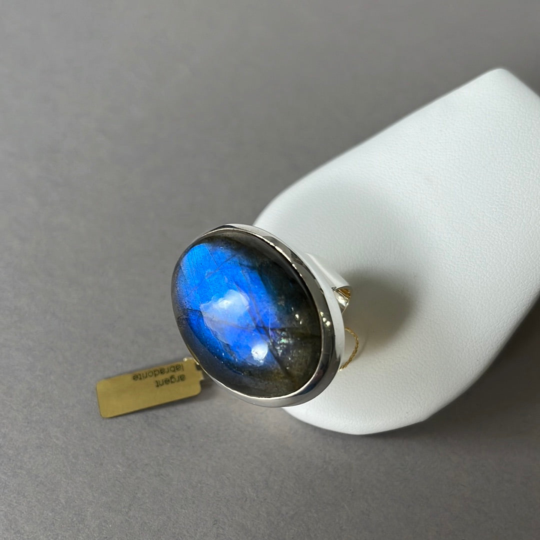 Silberring mit Labradorit - Größe 62 - BS015