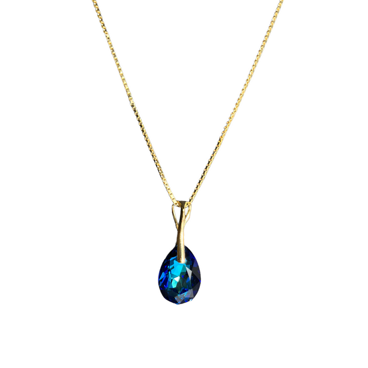 Bracelet avec cristaux Swarovski, argent doré, bleu Bermuda, KATE